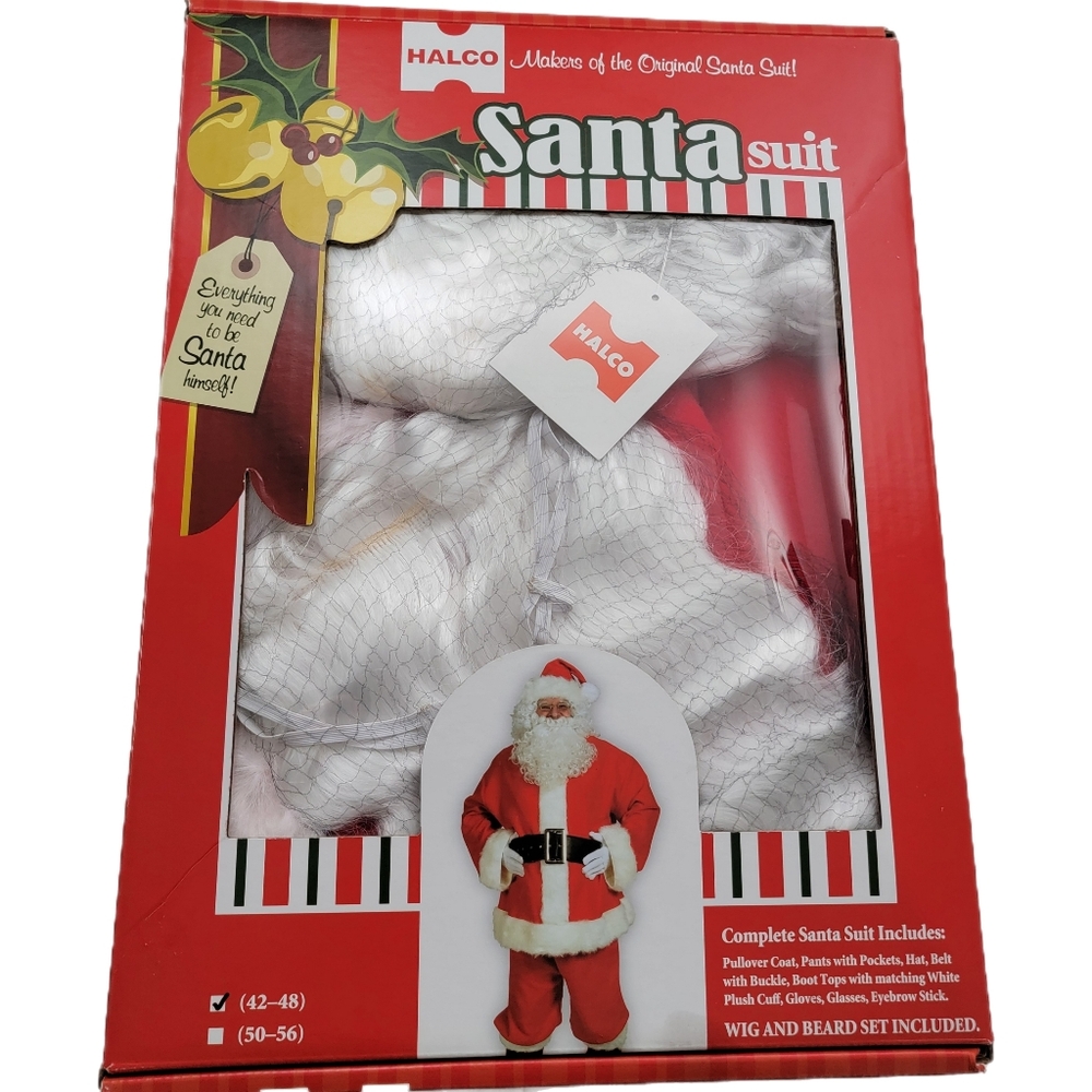 Halco Original Complete Santa Suit 42-48 size. NWOT